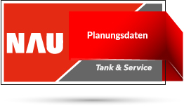 Rotes Nau Tank & Service Logo mit Schriftzug "Planungsdaten"